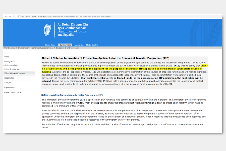  Sở Di trú Ireland thông báo không chấp nhận khoản vay cho chương trình đầu tư định cư Ireland - chương trình định cư châu âu - visa định cư Irealand Evertrust