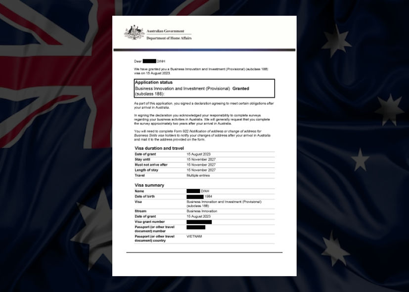 Dịch vụ visa định cư Úc visa 188 Evertrust