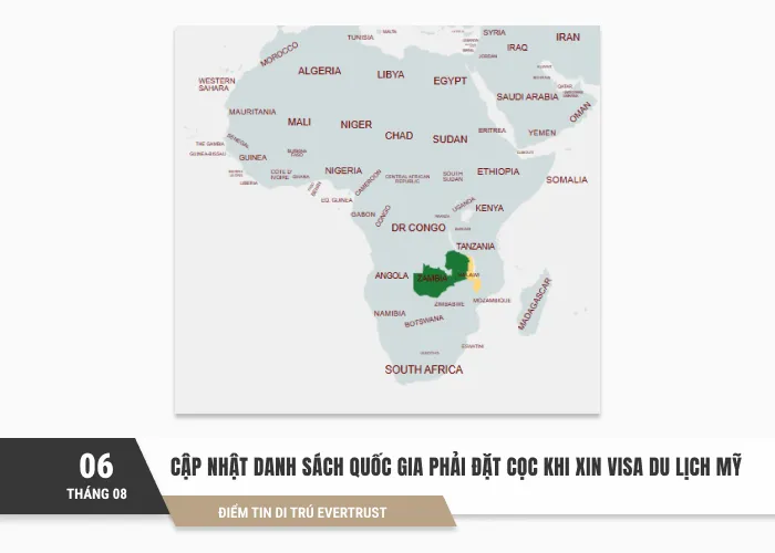 Cập nhật danh sách quốc gia phải đặt cọc khi xin visa du lịch Mỹ